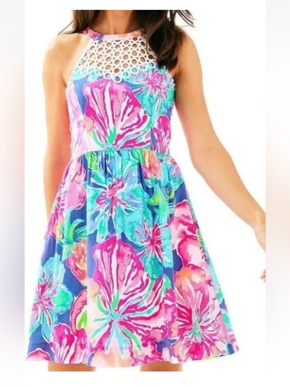 Lilly Pulitzer Multicolor Floral Halter Dress